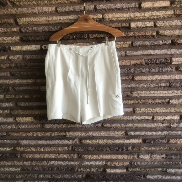 Tommy Bahama 100% Silk Ivory Drawstring Shorts - Picture 1 of 8